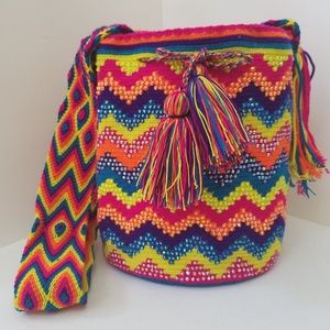100% Wayuu Shoulder Bag-Mochila Colombiana Wayuu